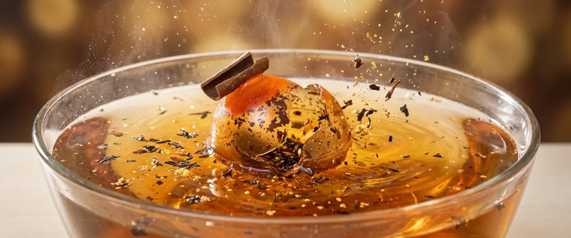 Opløselig te-bombe – krystalte i varmt vand