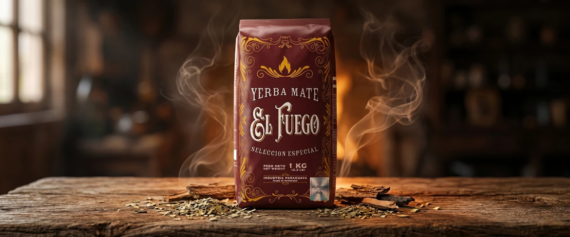 El Fuego 1 kg i papiremballage – kraftig og intens yerba mate, pakket direkte ved kilden.