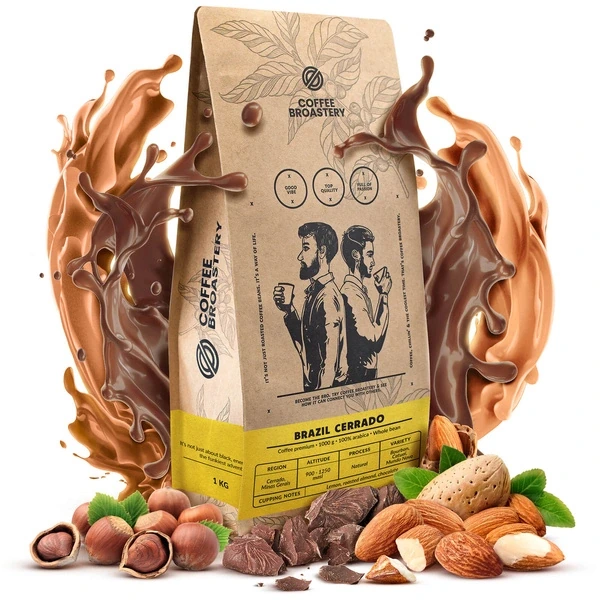 Bro Coffee Roastery Brazil Cerrado Premium-kaffebønner med mandler, chokolade og nødder.