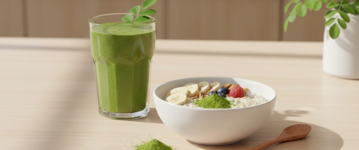 Hverdagsmåder at bruge moringa på – moringa-pulver i smoothies og sunde retter