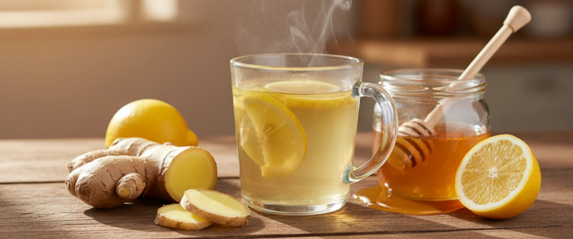 Te med ingefær, honning og citron