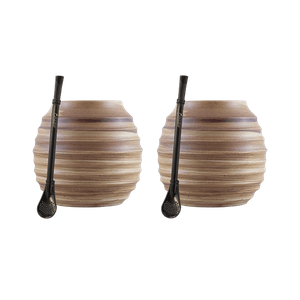 Sæt med Tilbehør til Yerba Mate: 2x Kalabas + 2x Bombilla