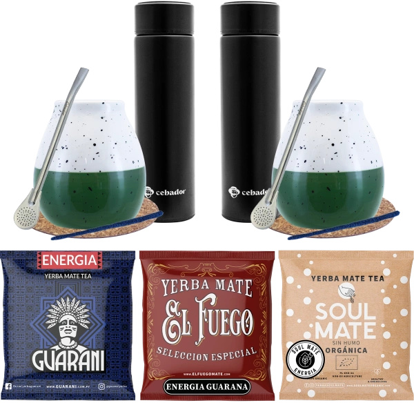 Yerba Mate startsæt termokande 3x50g til par