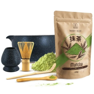 Sæt til brygning af matcha-te: matcha 100g + tilbehør