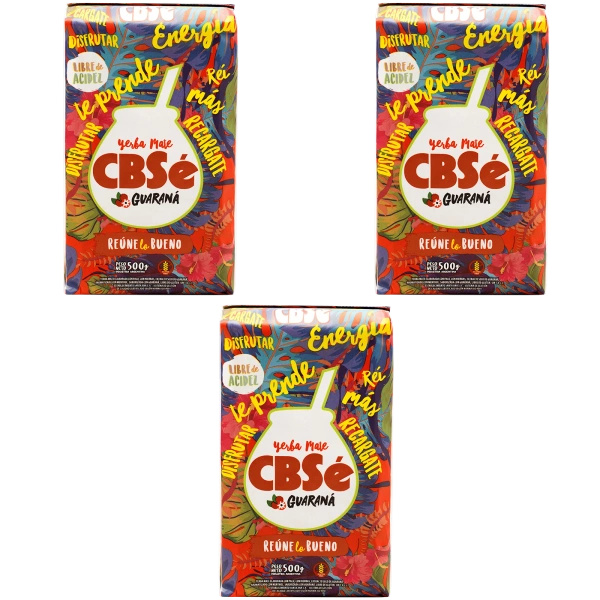 Yerba Mate CBSe Energy med Guarana 3x500g (1,5kg)