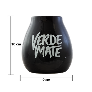 Keramisk mate-kop med Verde Mate-logo (sort) 350 ml