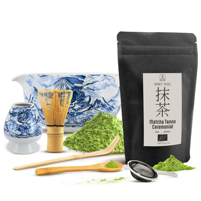 Ceremonielt sæt til brygning af matcha-te: japansk økologisk matcha 30g + tilbehør