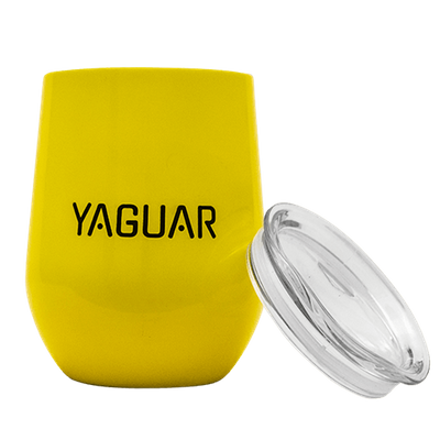 TermoLid - beholder i rustfrit stål med låg - Yaguar (gul) - 350 ml