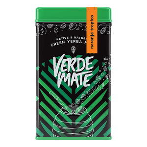 Yerbera – Metaldåse + Verde Mate Green Naranja Trópico 0,5 kg