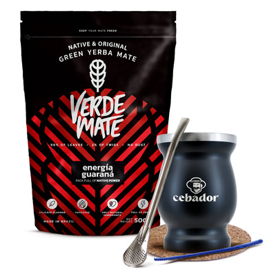 Yerba Mate Sæt Verde Mate Energia Guarana 500g TermoMate + Bombilla