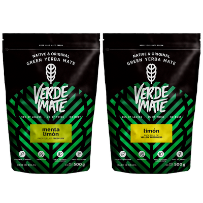 Verde Mate Grøn Limon 500g + Verde Mate Grøn Menta Limon 500g