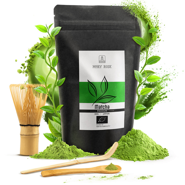 PREMIUM-sæt til brygning af matcha-te: japansk økologisk matcha 30g + tilbehør