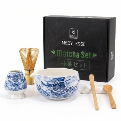 Gavesæt: tilbehør til tilberedning af matcha-te