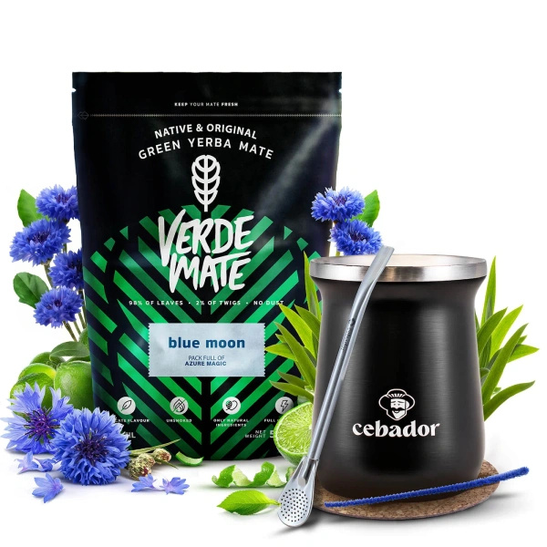 Yerba Mate Sæt Verde Mate 500g 0,5kg Termisk Mate-Kop TermoMate PRO