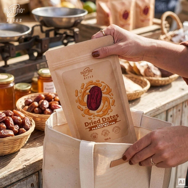 Nustino Bites – Tørrede Dadler – Creamy Peanut Butter 100 g