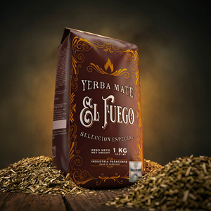 Yerba Mate-sæt: El Fuego Elaborada 1kg + Kalabas + Bombilla