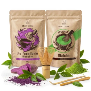 Sæt til farverig Matcha Latte: Matcha + Purple Matcha + tilbehør