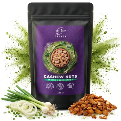 Nustino Crunch – Ristede cashewnødder – Spring Green Onion 200 g