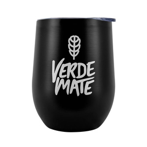 TermoLid – termokop til yerba mate med låg – Verde Mate (sort) – 350 ml