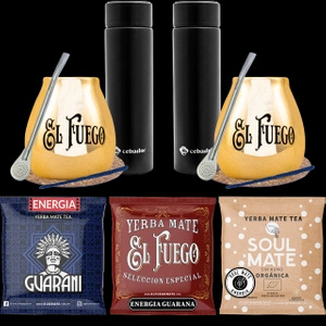 Sæt af yerba Mate til par PREMIUM kalabas termokander