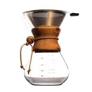 Chemex‑type kaffebrygger 800 ml + genanvendeligt filter