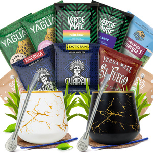 Yerba Mate-sæt for to: prøver 10x50g 2x Kalabas + 2x Bombilla