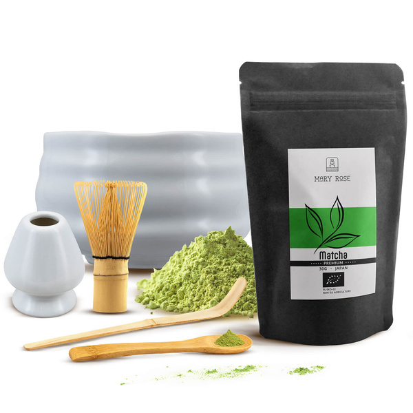 PREMIUM-sæt til brygning af matcha-te: japansk økologisk matcha 30g + tilbehør