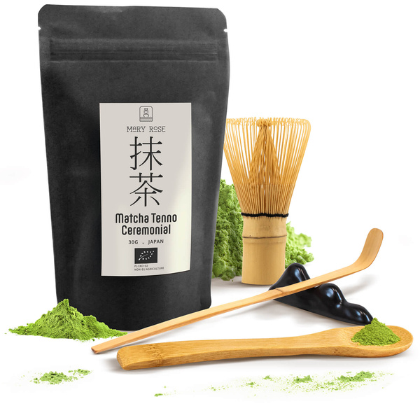 Ceremonielt sæt til brygning af matcha-te: japansk økologisk matcha 30g + tilbehør