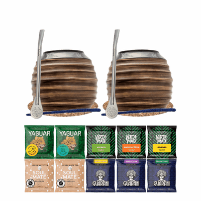 Yerba Mate Sæt 10x50 2x Kalabas + 2x Bombilla