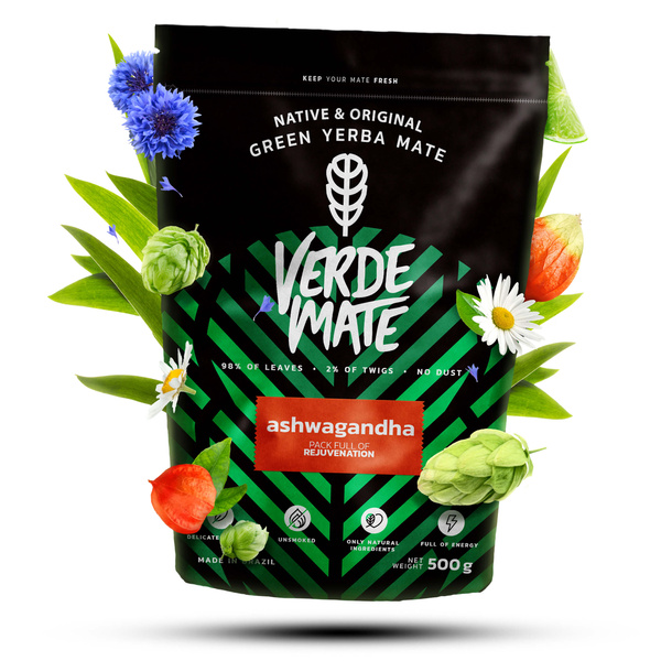 Yerba Verde Mate Ashwagandha 500g termokande sæt 