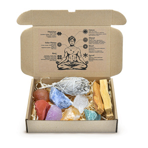 Sæt af natursten, krystaller og røgelser - esoterik, yoga, meditation