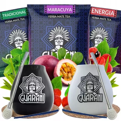 Yerba Mate Sæt til to 3x50g 150g 2x Kalabas + 2x Bombilla
