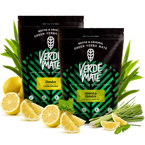 Verde Mate Grøn Limon 500g + Verde Mate Grøn Menta Limon 500g