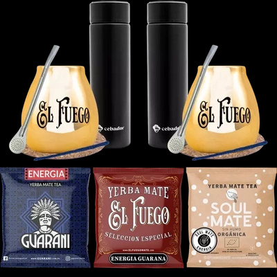 Sæt af yerba Mate til par PREMIUM kalabas termokander