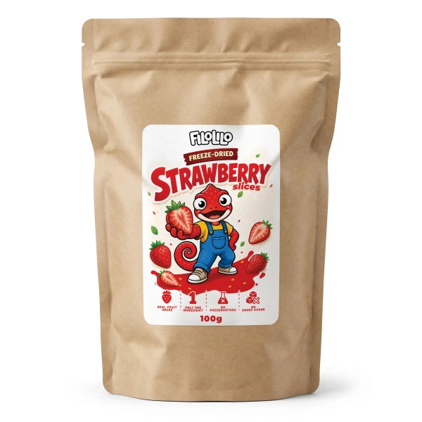 FiloLilo – Frysetørrede jordbær (skiver) 100 g