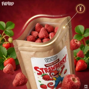 FiloLilo – Frysetørrede jordbær (hele) 20 g