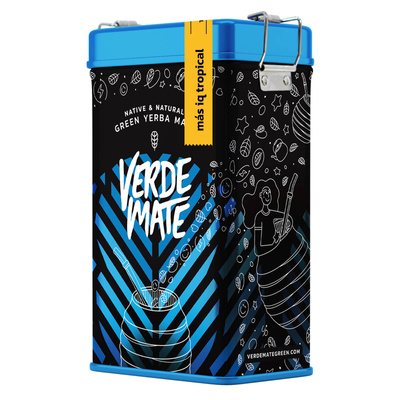 Yerbera – Metaldåse + Verde Mate Green Más IQ Tropical 0,5 kg