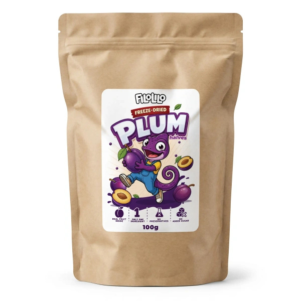 FiloLilo – Frysetørrede blommer (halve) 100 g