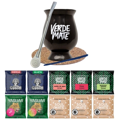 Startsæt Bombilla Mate Cup + Yerba Verde Mate grøn