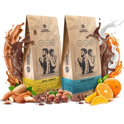 Sæt Bro Coffee Roastery Brazil Cerrado + Brazil Guaxupe 2x1kg (2kg)