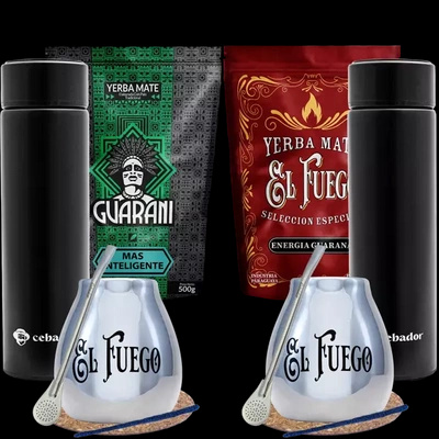 Yerba Mate sæt til to 2x0,5 kg termokande