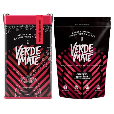 Yerba Mate-sæt: Verde Mate Energía Guaraná 2x500g + Yerbera