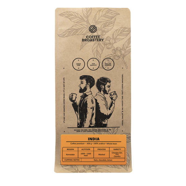 Bro Coffee Roastery - Helbønnekaffe India Karnataka Premium 400g