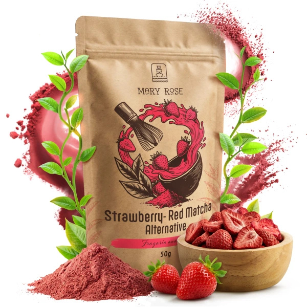 Mary Rose – Red Matcha Alternative – Jordbær (pulver) 50 g