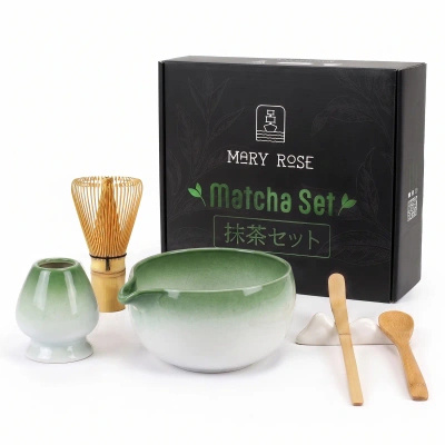 Gavesæt: tilbehør til tilberedning af matcha-te