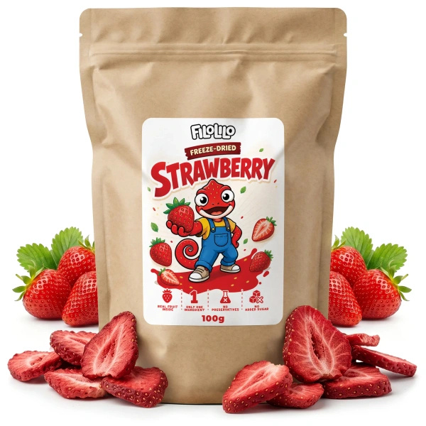 FiloLilo – Frysetørrede jordbær (skiver) 100 g