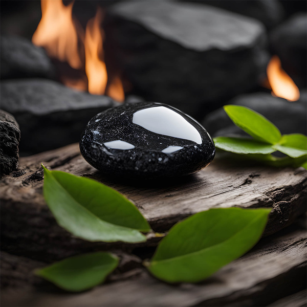Sort obsidian (rå sten) 1 stk.