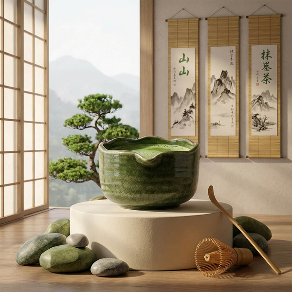 Sæt til brygning af matcha-te: matcha 100g + tilbehør