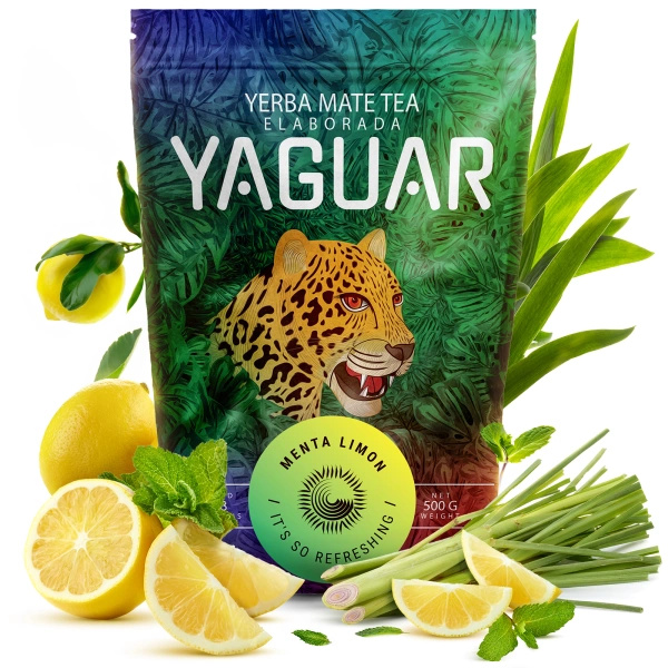 Yerba Mate-sæt Yaguar Naranja 500g + Yaguar Menta Limon 500g