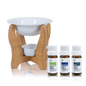 Aromaterapisæt: naturlige æteriske olier + aromalampe